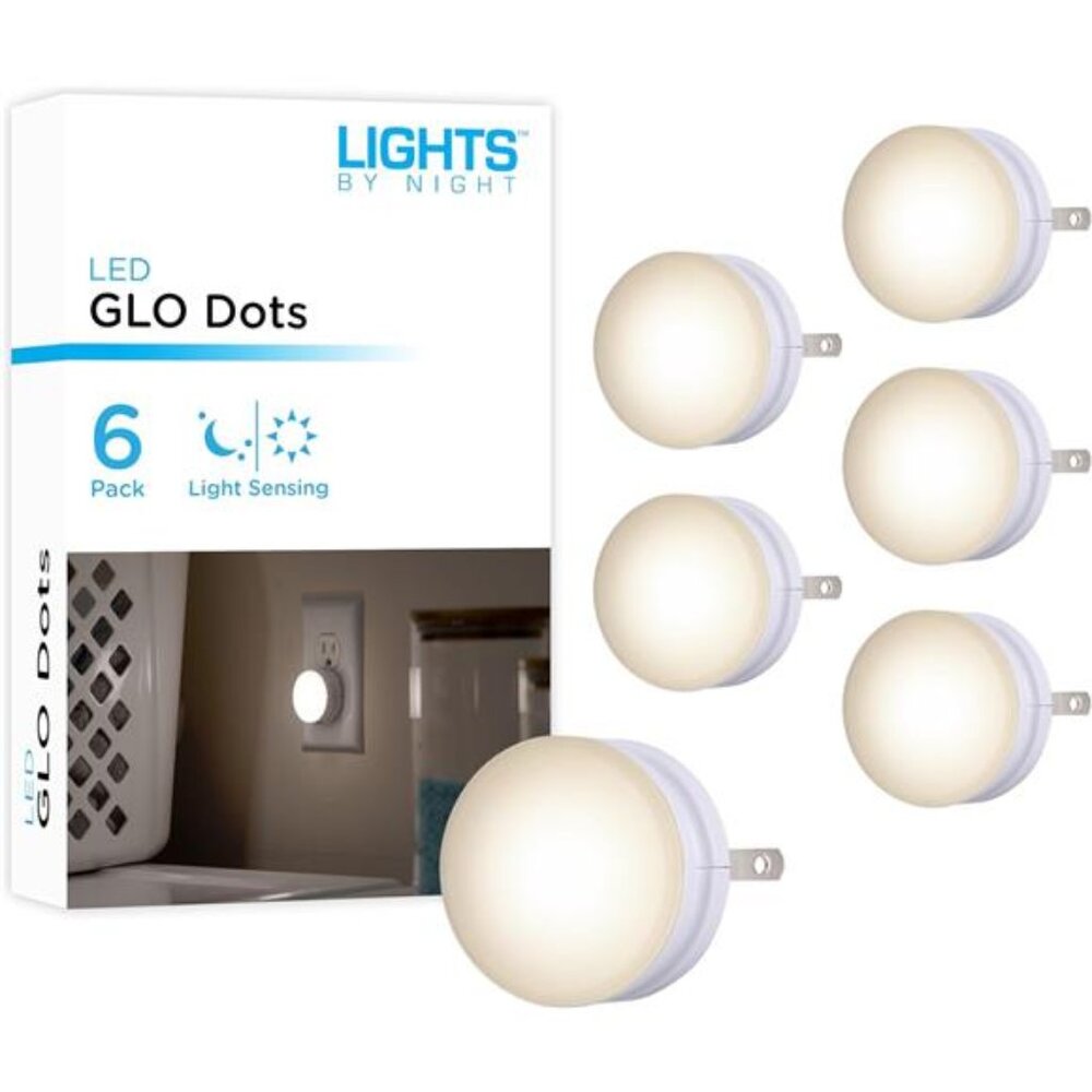 Lights By Night Mini LED Night Light, Plug-In, Dusk to Dawn Sensor, Warm White